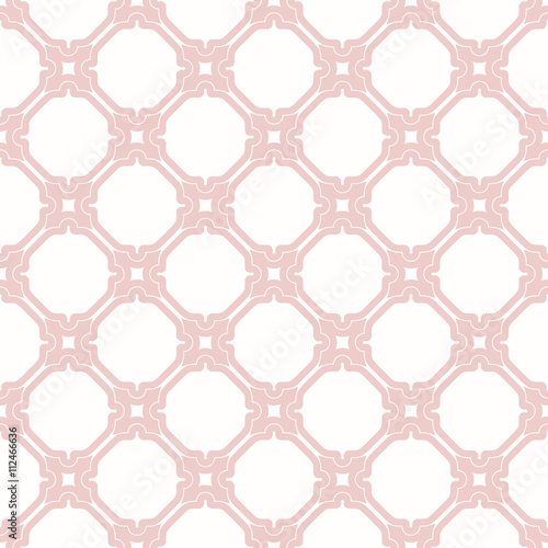 Seamless vector ornament. Modern geometric pattern with repeating elements. Pink and white pattern