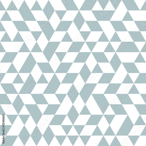 Geometric vector pattern with triangles. Seamless abstract background. Blue and white pattern