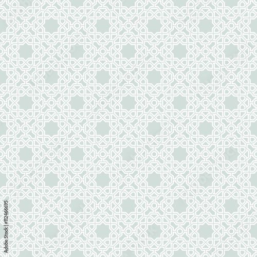 Seamless vector ornament. Modern geometric pattern with repeating elements. Light blue and white pattern