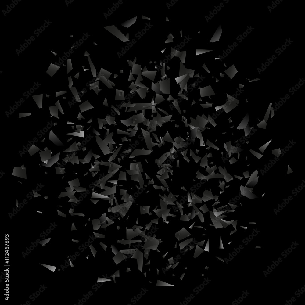 Black explosion. Explosion cloud of black pieces. Abstract vector illustration Black explosion. Explosion cloud of black pieces. Abstract vector illustration