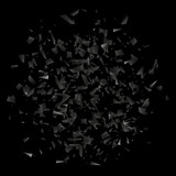 Black explosion. Explosion cloud of black pieces. Abstract vector illustration