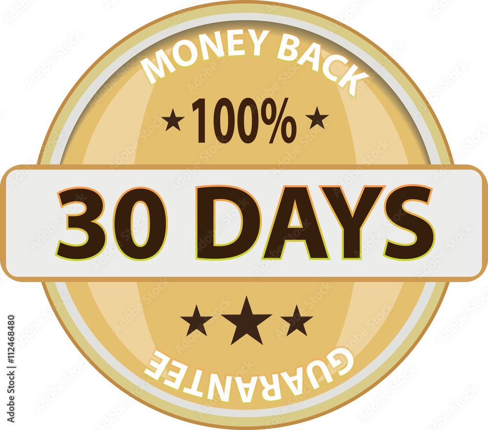 30 day money back badge. Vector illustration in flat style. 30 day money back badge. Vector illustration in flat style.