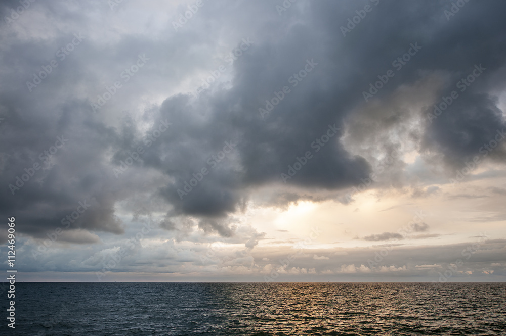 Dark clouds over the sea