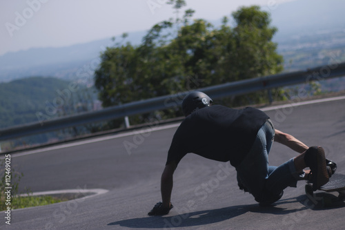 Speeding longboarder