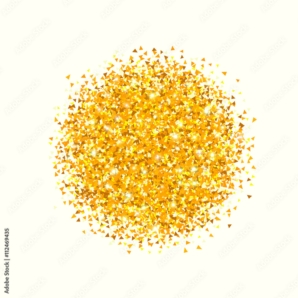 Gold glitter background. Abstract vector explosion with polygonal particles Isolated on white background Gold glitter background. Abstract vector explosion with polygonal particles Isolated on white background