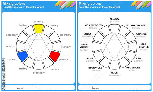 Mixing color - paint the space on the color wheel