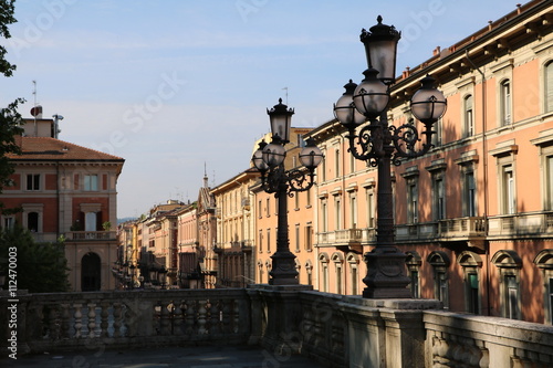 Houses and Street of Bologna, Italy