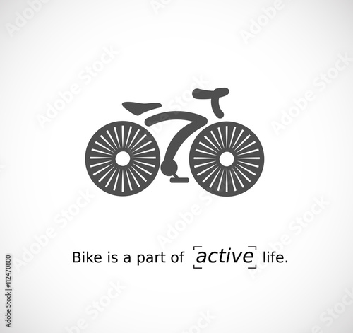 The icon of a bike. The concept of active life.
