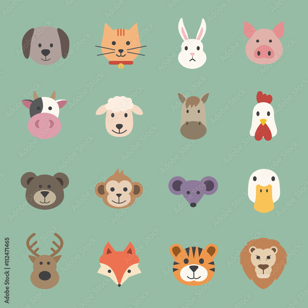 animal face set