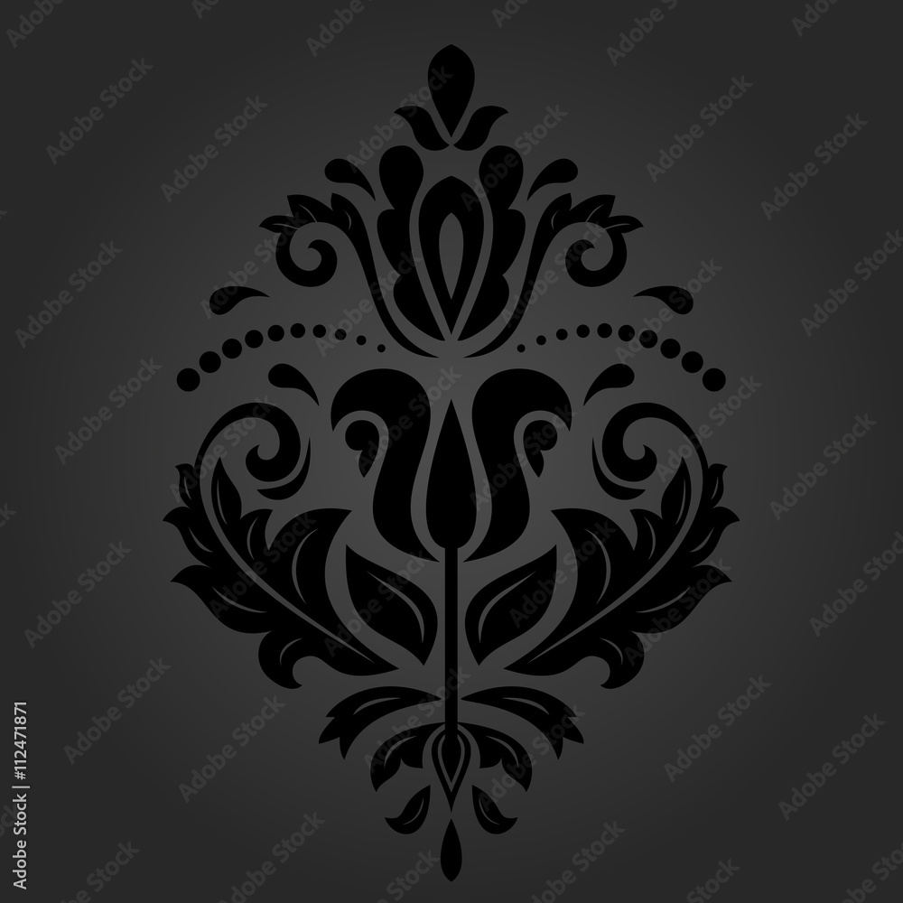 Elegant vector ornament in the style of barogue. Abstract traditional pattern with oriental elements. dark orient pattern