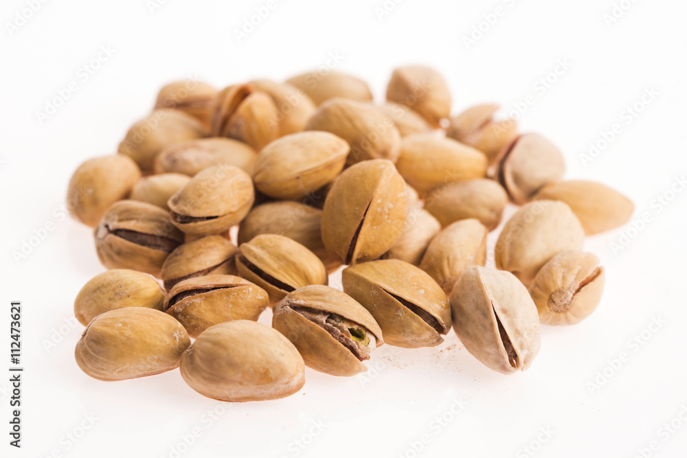 pistachios on white background pistachios on white background