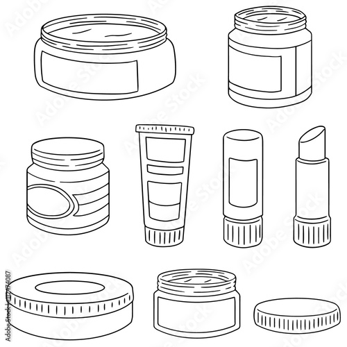 vector set of topical cosmetic and topical medicine