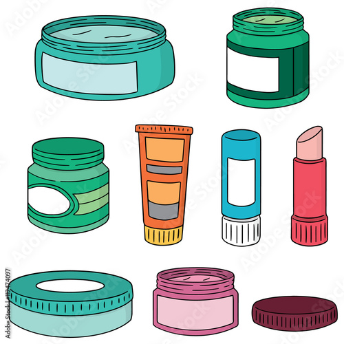 vector set of topical cosmetic and topical medicine