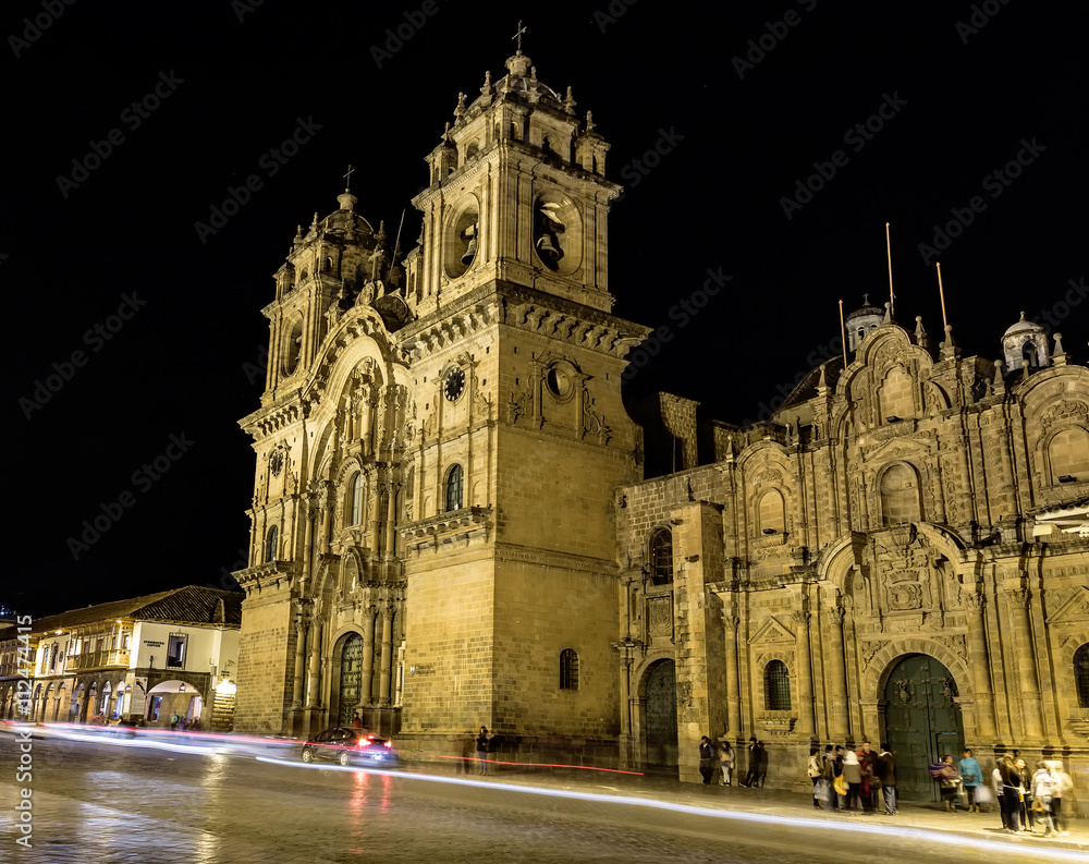 Night Views around Cusco City Centre, Peru South America