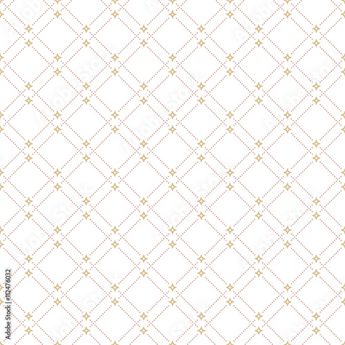 Geometric repeating vector ornament with colored diagonal dotted lines. Seamless abstract modern pattern