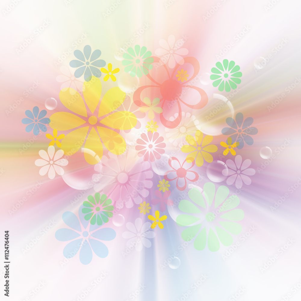 Soft colorful Graphic Flowers Background 
