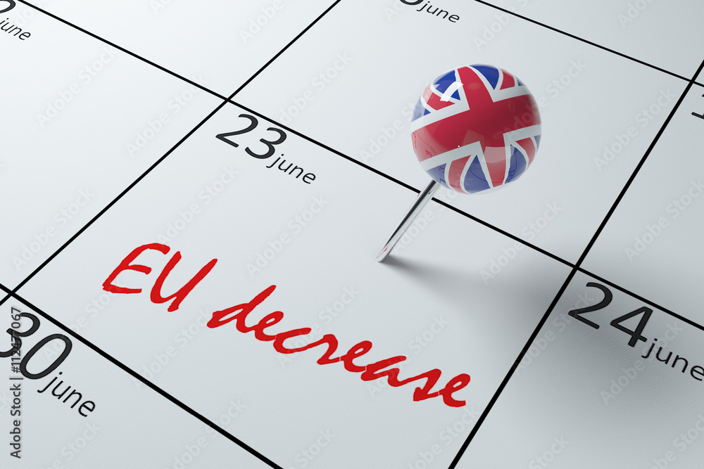 3D illustration of a calendar showing the day of the referendum in England - Brexit 3 3D illustration of a calendar showing the day of the referendum in England - Brexit 3