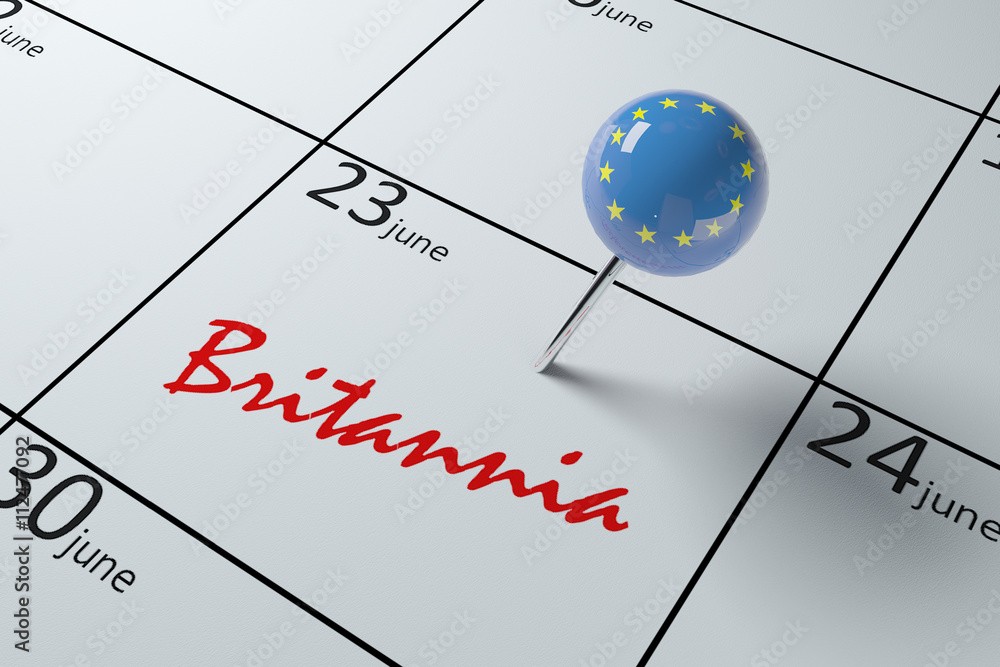 3D illustration of a calendar showing the day of the referendum in England - Brexit 5 3D illustration of a calendar showing the day of the referendum in England - Brexit 5