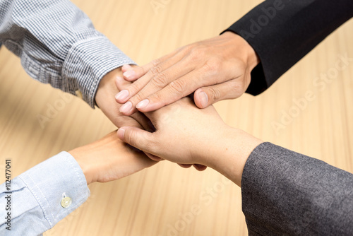 Bussiness, business people showing unity with their hands togeth