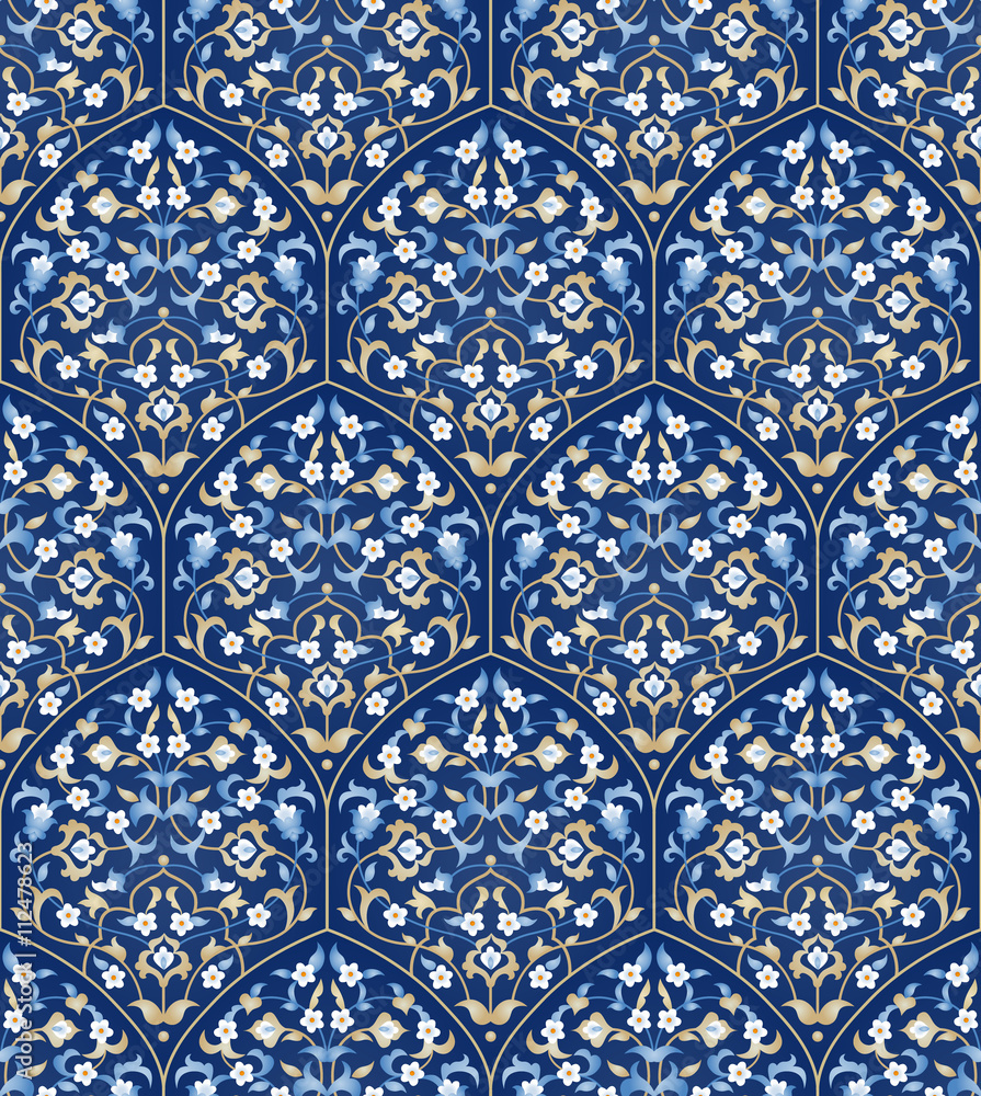 Vector seamless pattern in Eastern style.