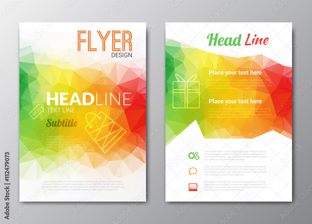 Flyer template. Cover Magazine. Brochure template. Colorful background design, vector illustration