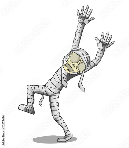 Mummy Character vector and illustration. Monster in Halloween night