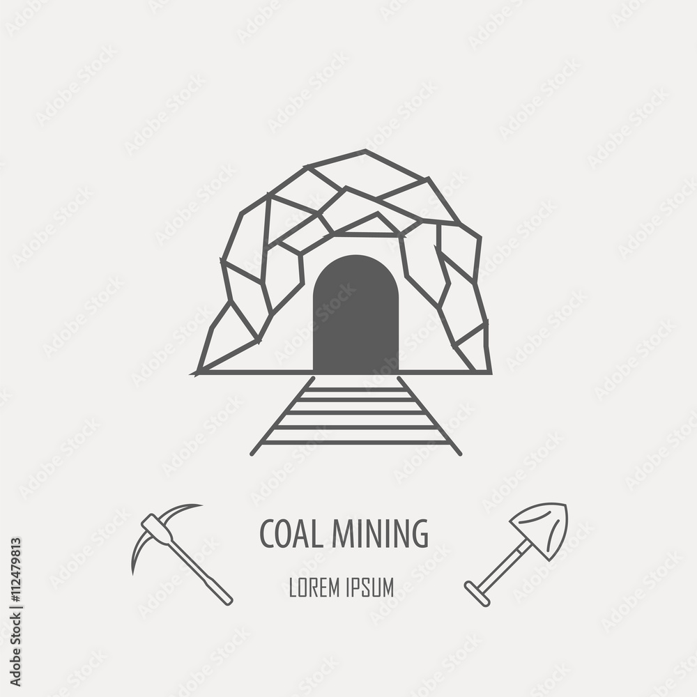 Industrial factory logo template. Linear badge design Industrial factory logo template. Linear badge design