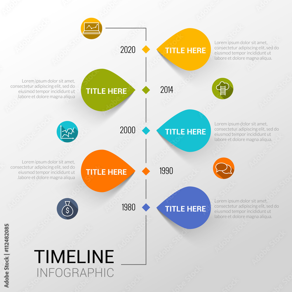 Fototapeta premium Infographic template with time line report, points and icons