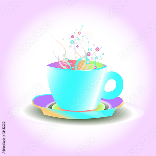magic cup with magic   bubbles  isolated