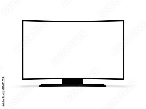 Modern TV on a white background. 3d rendering.