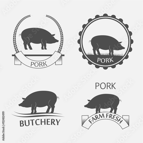 Set of pork label