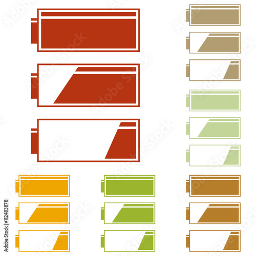 Set of battery charge level indicators