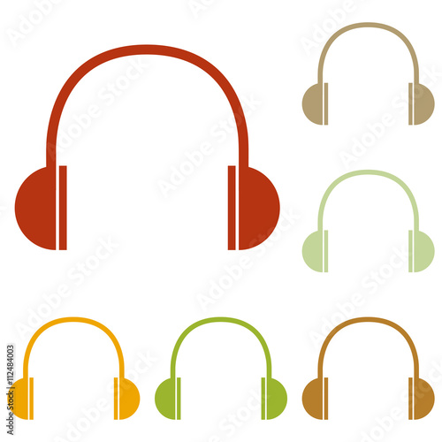 Headphones sign illustration