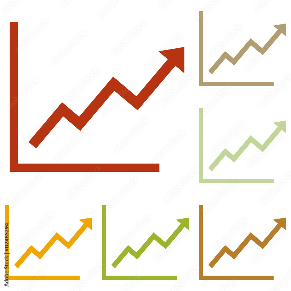 Growing bars graphic sign Growing bars graphic sign