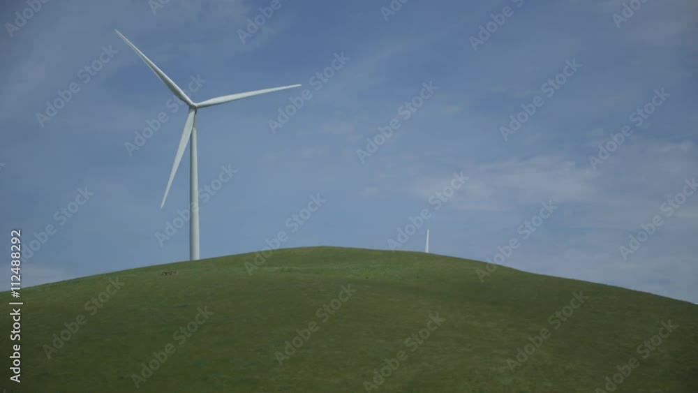 Single massive turbine in a Californian wind farm Single massive turbine in a Californian wind farm