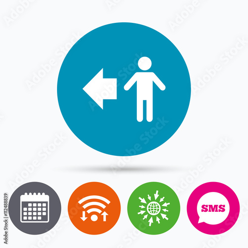 Pedestrian road icon. Human path.