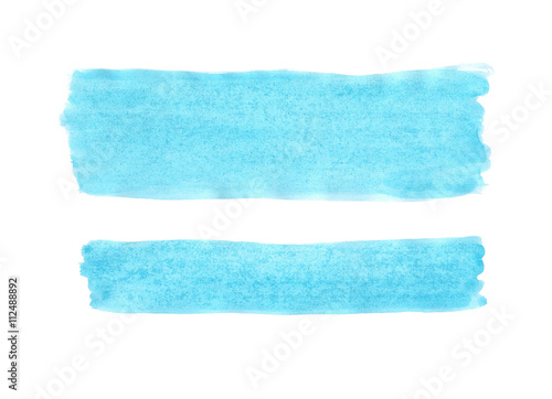 Wide and narrow light blue band painted with gouache