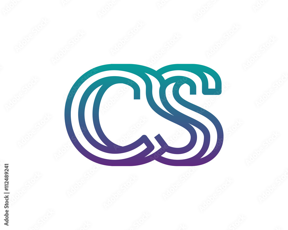 CS lines letter logo CS lines letter logo