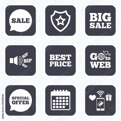 Sale icons. Special offer speech bubbles symbols