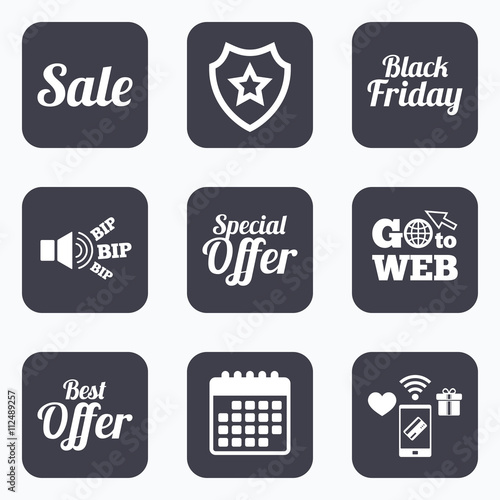 Sale icons. Best special offer symbols