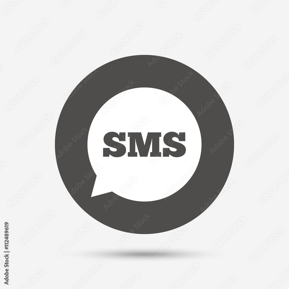 SMS speech bubble icon. Information symbol. SMS speech bubble icon. Information symbol.
