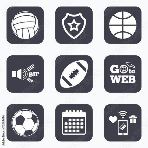 Sport balls. Volleyball, Basketball, Soccer.