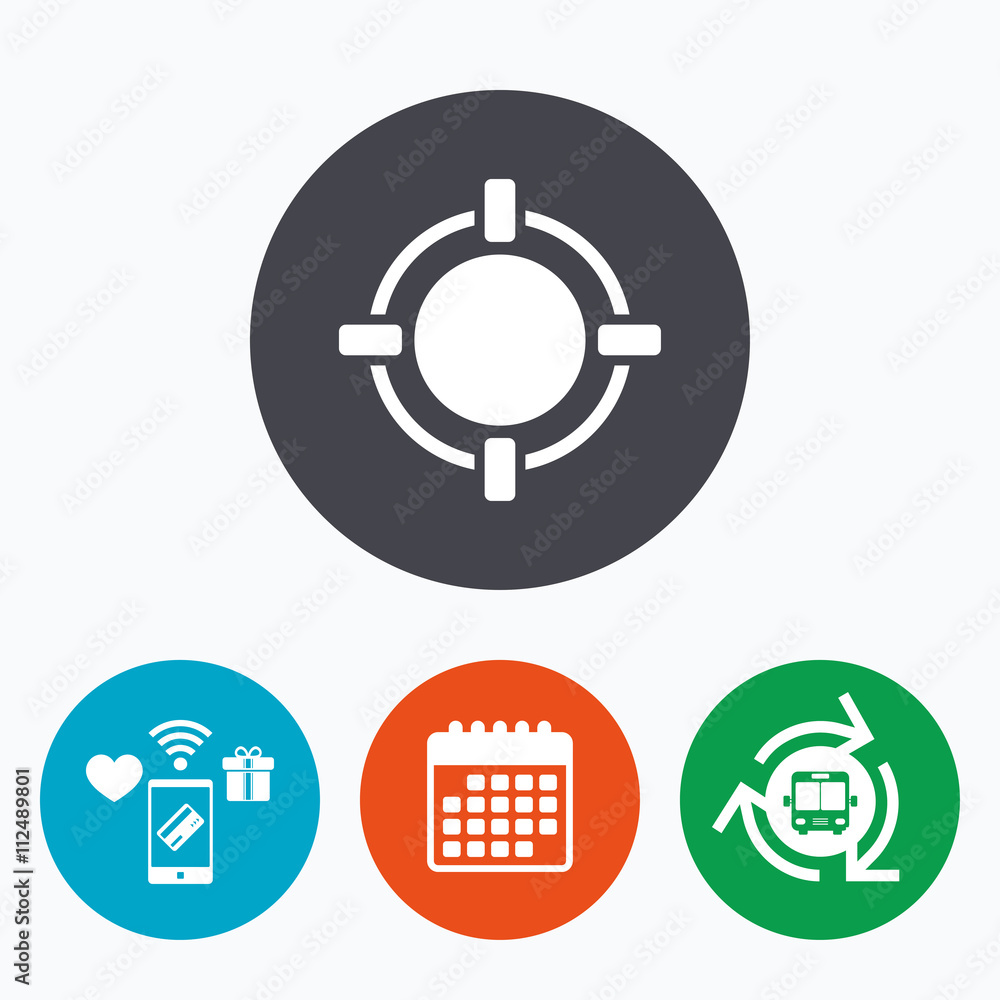 Crosshair sign icon. Target aim symbol. Crosshair sign icon. Target aim symbol.