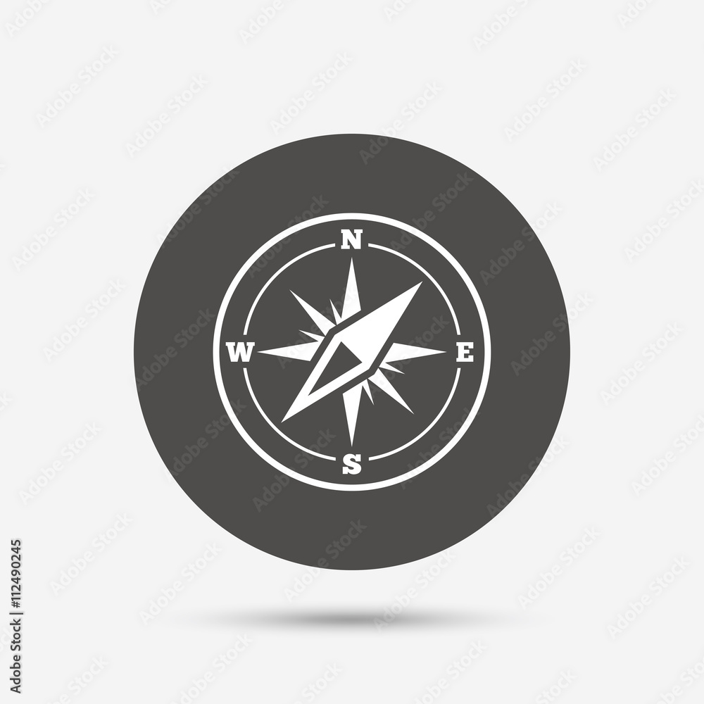 Compass sign icon. Windrose navigation symbol. Compass sign icon. Windrose navigation symbol.