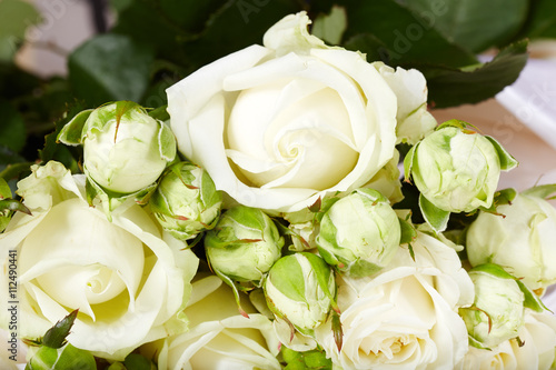White rose flowers bouquet