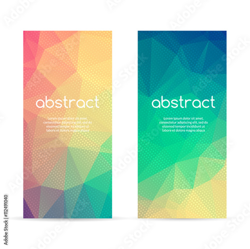Set of polygonal triangular colorful geometric banners for innovate youth modern design