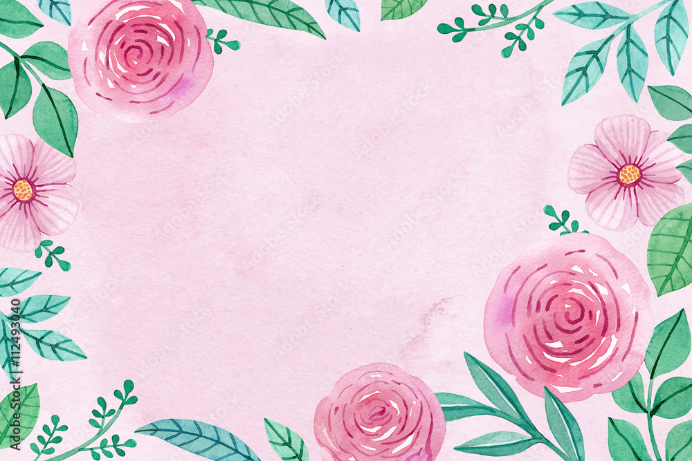 Watercolor floral background. Perfect for greeting cards