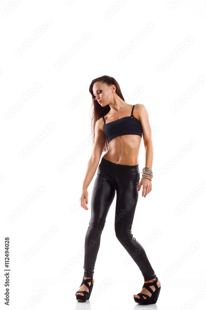 Stylish and young modern style dancer is posing Stylish and young modern style dancer is posing