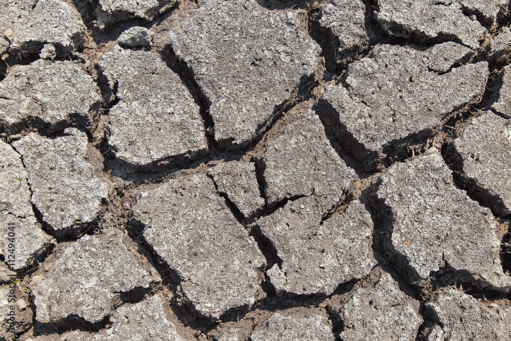 Obraz premium Dry soil with dramatic cracks caused by the lack of water