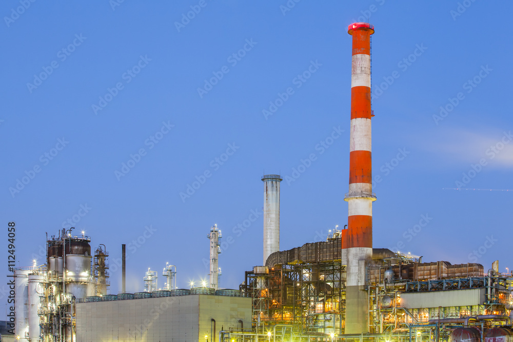 Beautiful view of Heavy industry area in twilight Beautiful view of Heavy industry area in twilight